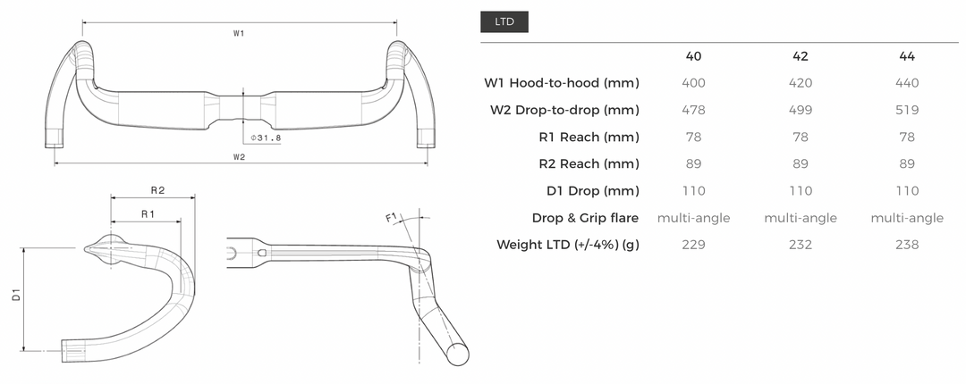 AEROGHIAIA INTEGRALE 3T Carbon Gravel Racing Lenker/Dropbar