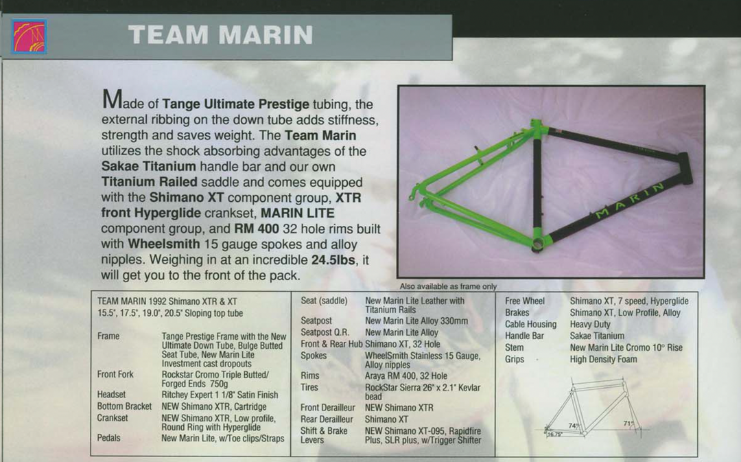 Marin Team Marin from 1992