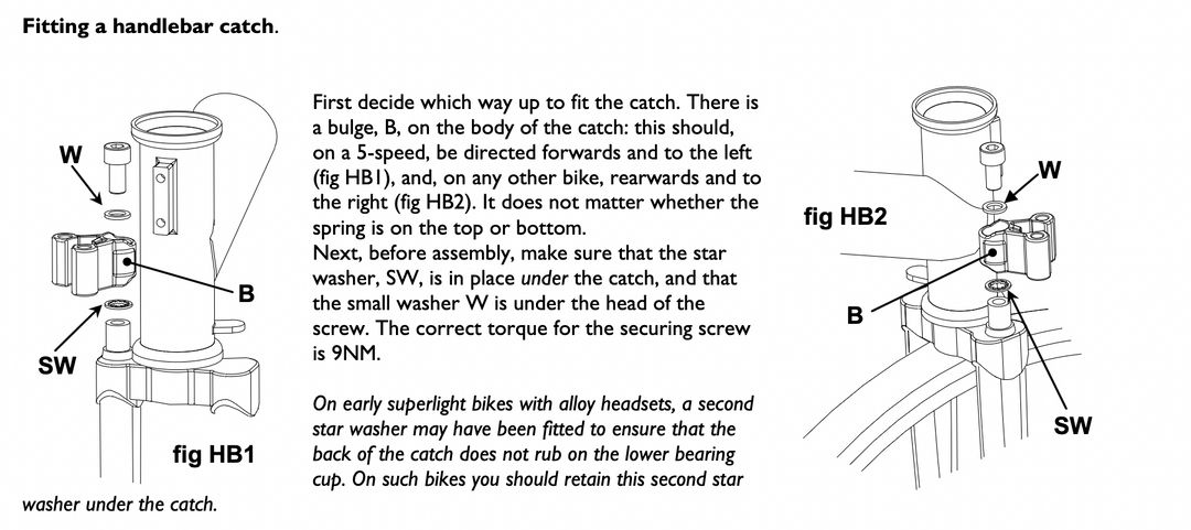 Brompton Lenkstangen-Arretierung, inkl. Feder, Nippel und Befestigung - Q102067
