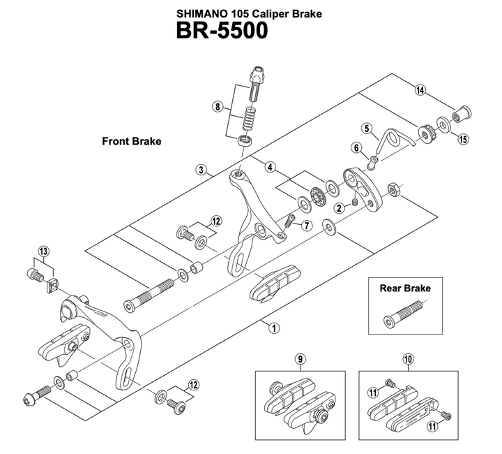 Shimano BR5500 105 | Caliper Brake Set