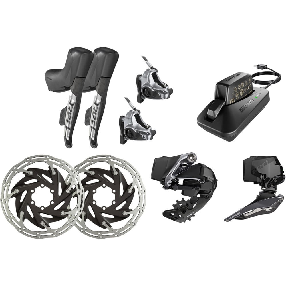 SRAM Red eTap AXS HRD Flat Mount 2x12-speed 6-hole groupset set – Grundtner