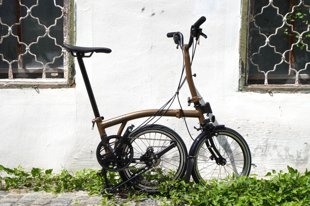 Brompton P Line Explore Mid Bronze Sky Metallic 12-Gang Faltrad/Klapprad