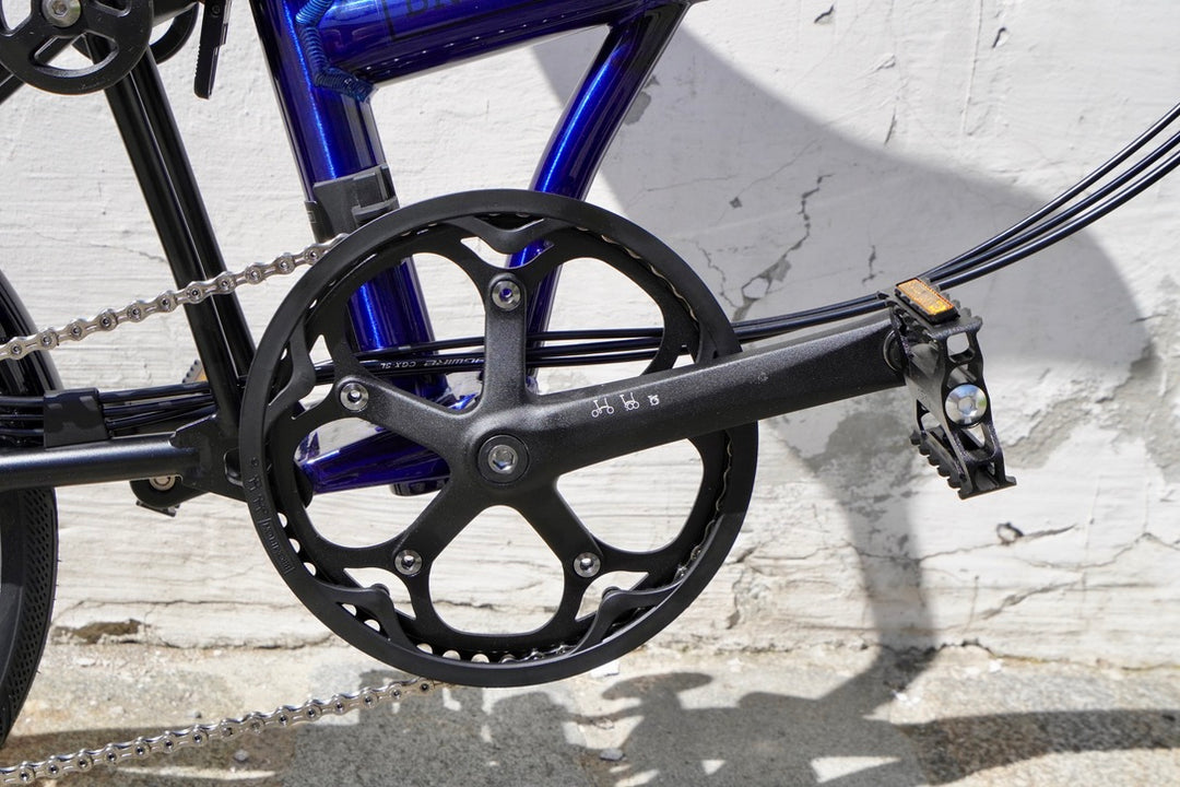 brompton fixed gear Brompton P Line Explore High Bolt Blue Lacquer 12-Gang Faltrad/Klappra – Grundtner