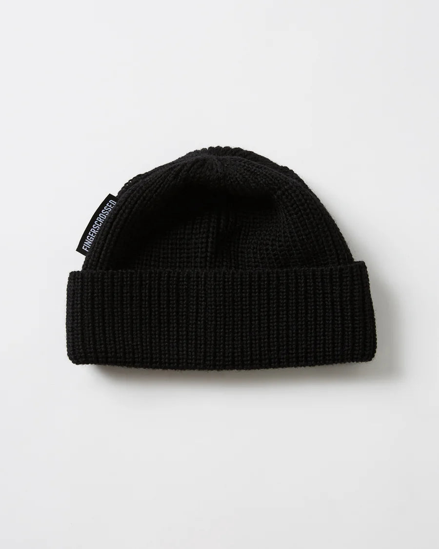 FINGERSCROSSED #BEANIE MERINO CASUAL BLACK | Merino Wollmütze