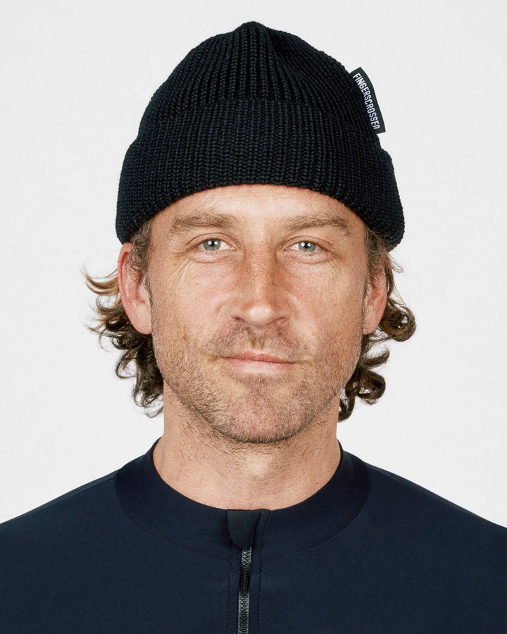 FINGERSCROSSED #BEANIE MERINO CASUAL BLACK | Merino Wollmütze