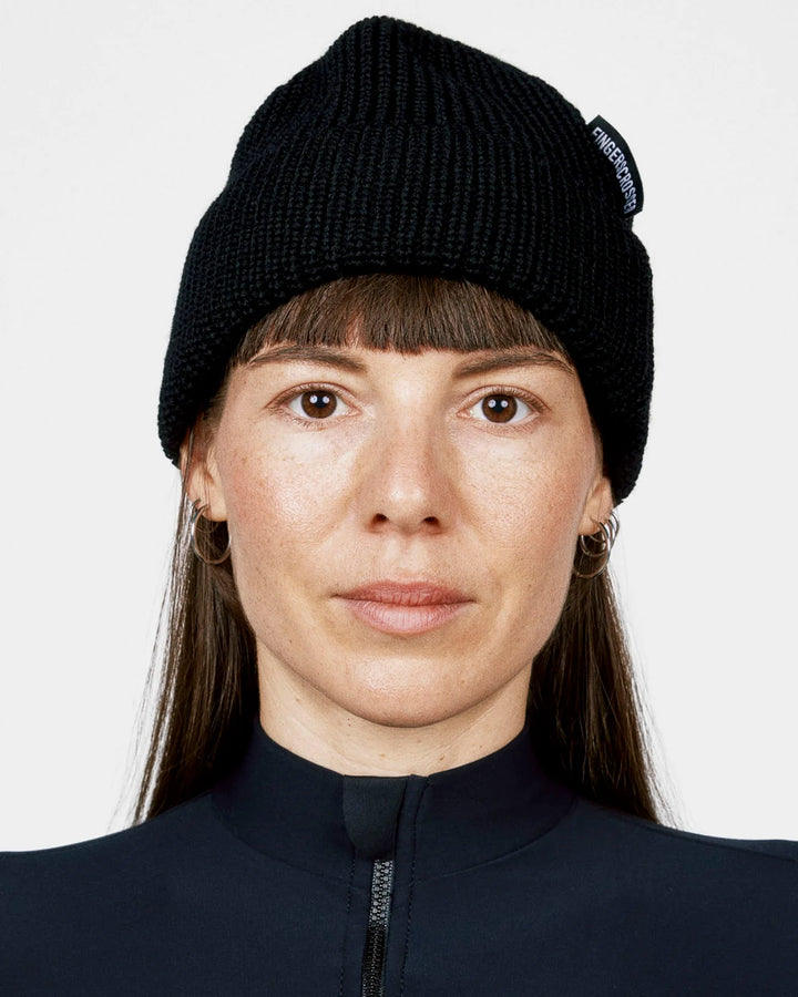 FINGERSCROSSED #BEANIE MERINO CASUAL BLACK | Merino Wollmütze