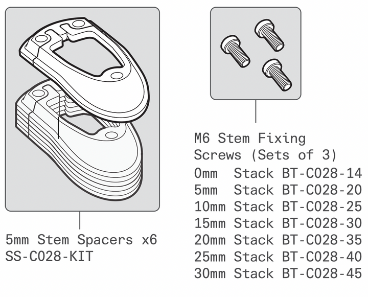 SS-C028-KIT Spacer Kit Carbon Stem - Stem S5 2019-2022