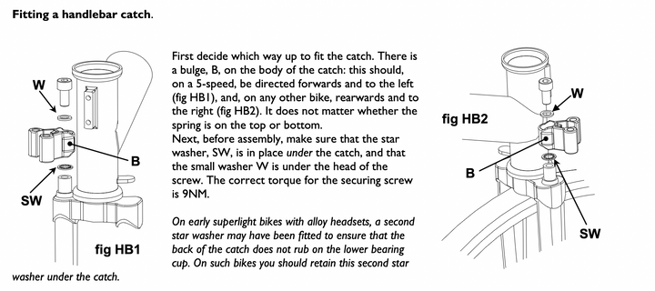 Brompton Lenkstangen-Arretierung, inkl. Feder, Nippel und Befestigung - Q102067