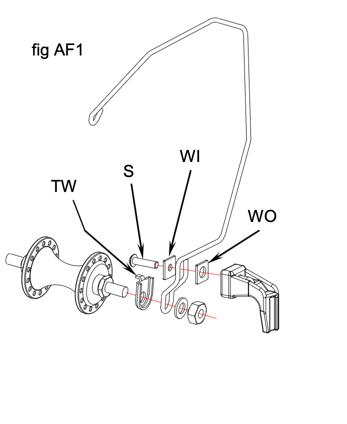 Brompton Kunststoff-Haken auf Schutzblechstrebe Vorderrad - L/R Version - Q101271