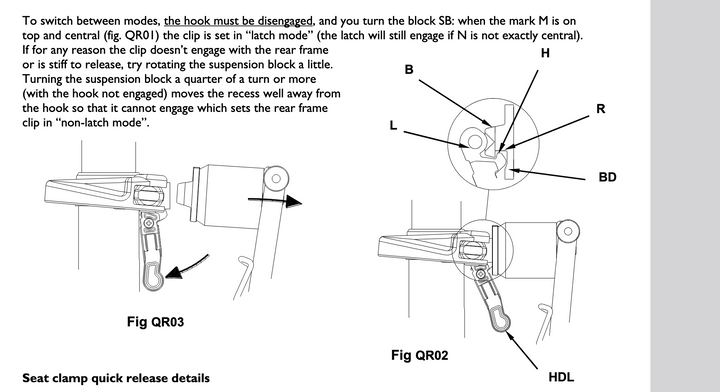 Brompton Hinterbau Fixierclip Nachrüst-Set |Rear Frame Clip | Q102084