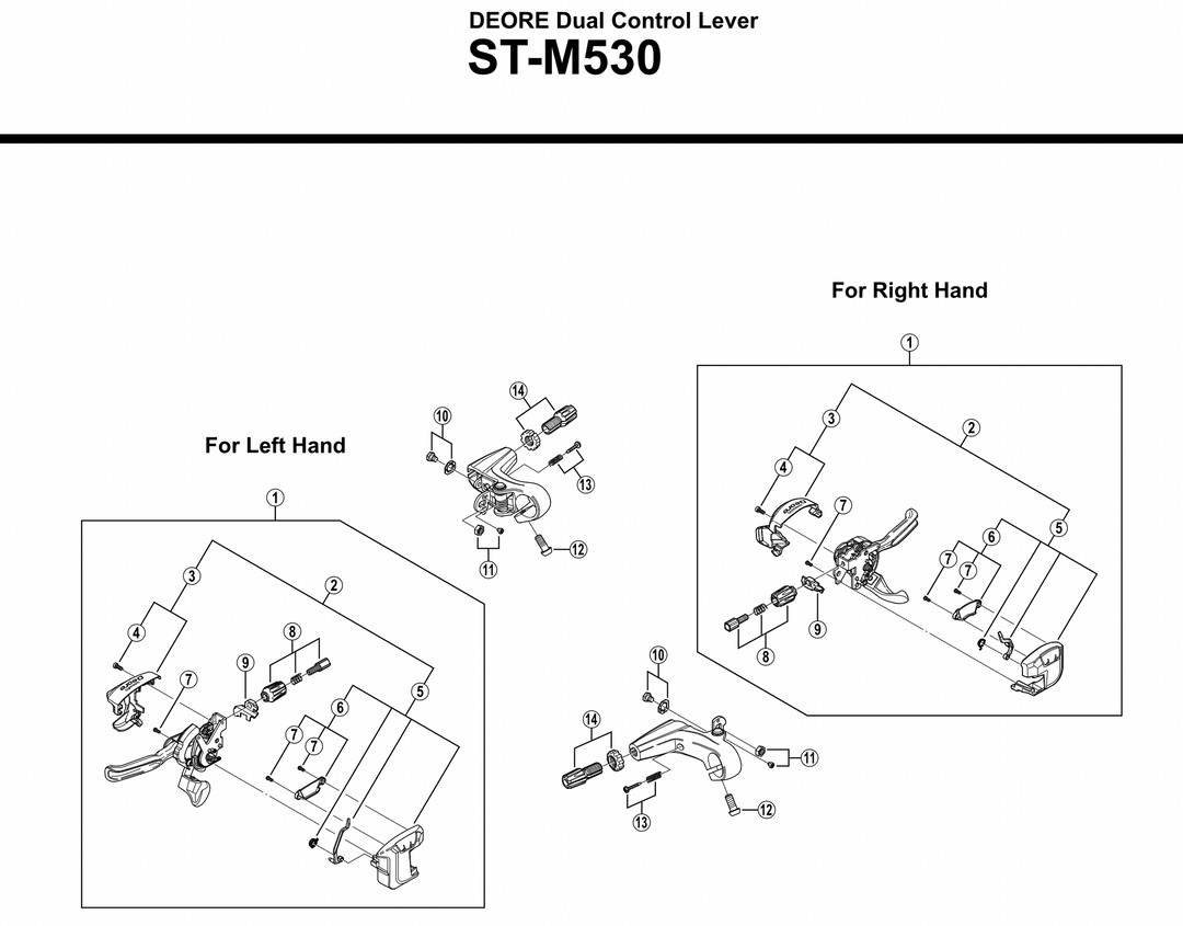 Shimano Deore ST-M530 Hebelset | 3x9-fach Dual Control