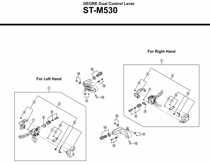 Shimano Deore ST-M530 Hebelset | 3x9-fach Dual Control