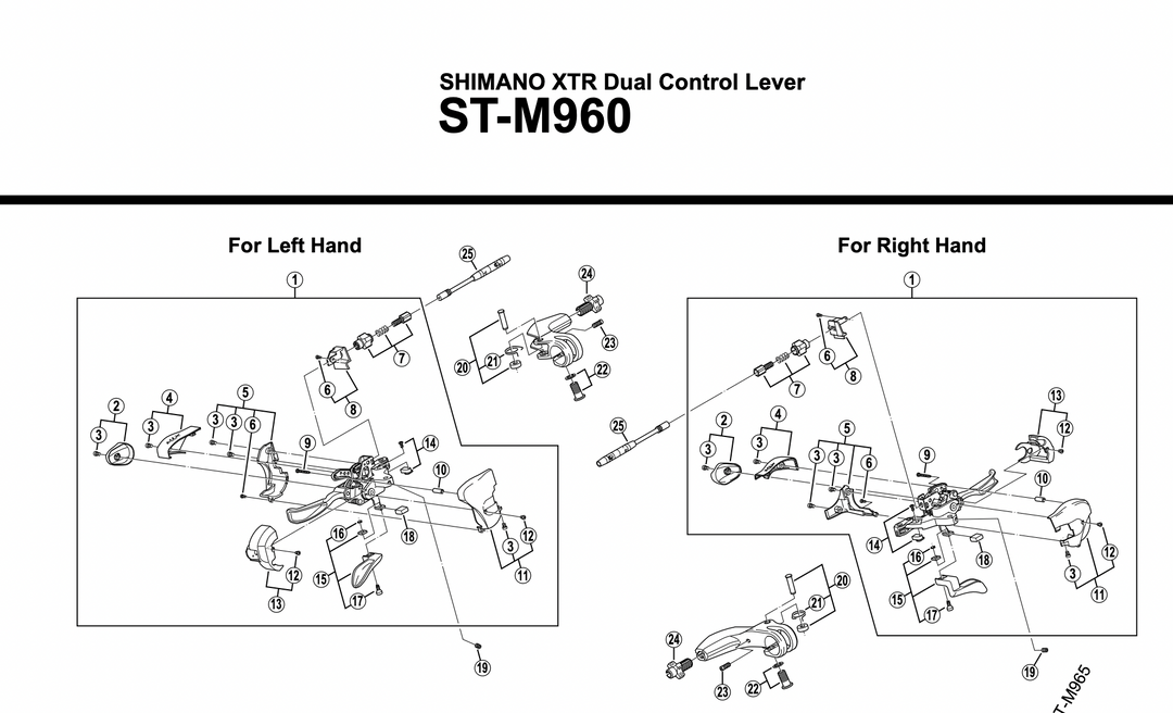 Shimano XTR ST-M960 Hebelset | 3x9-fach Dual Control
