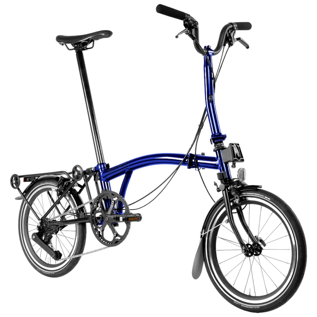 brompton klappräder Brompton P Line Explore High Bolt Blue Lacquer 12-Gang Faltrad/Klappra – Grundtner