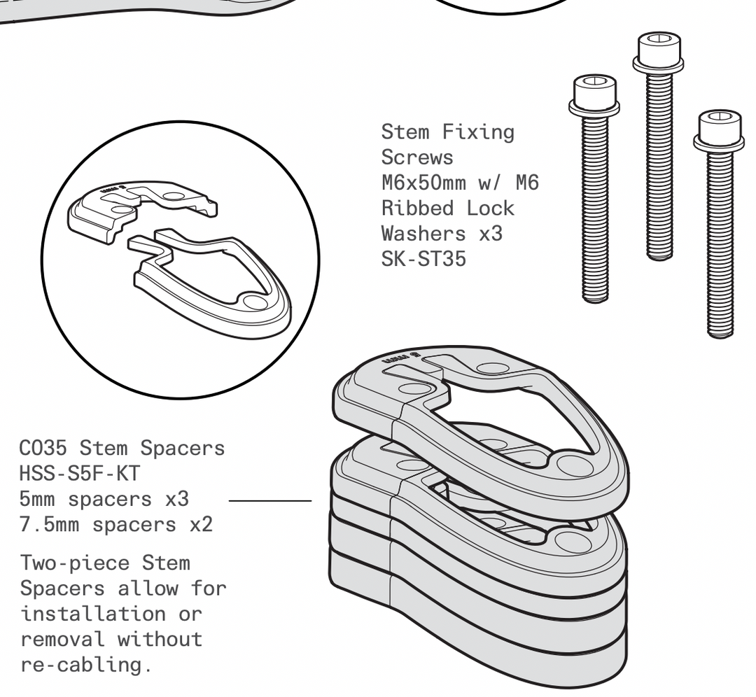 C035 Stem Spacers Kit Carbon - Stem S5 2023 