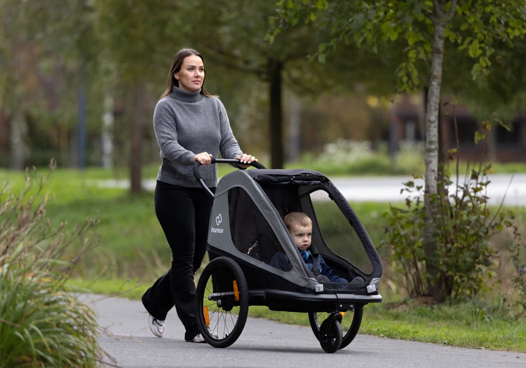 Hamax Traveller Fahrradanhänger für Kinder (2-Sitzer) – Grundtner