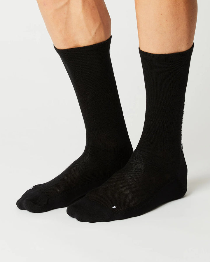 FINGERSCROSSED #LIGHT MERINO SILK BLACK | Merino Fahrrad Socken