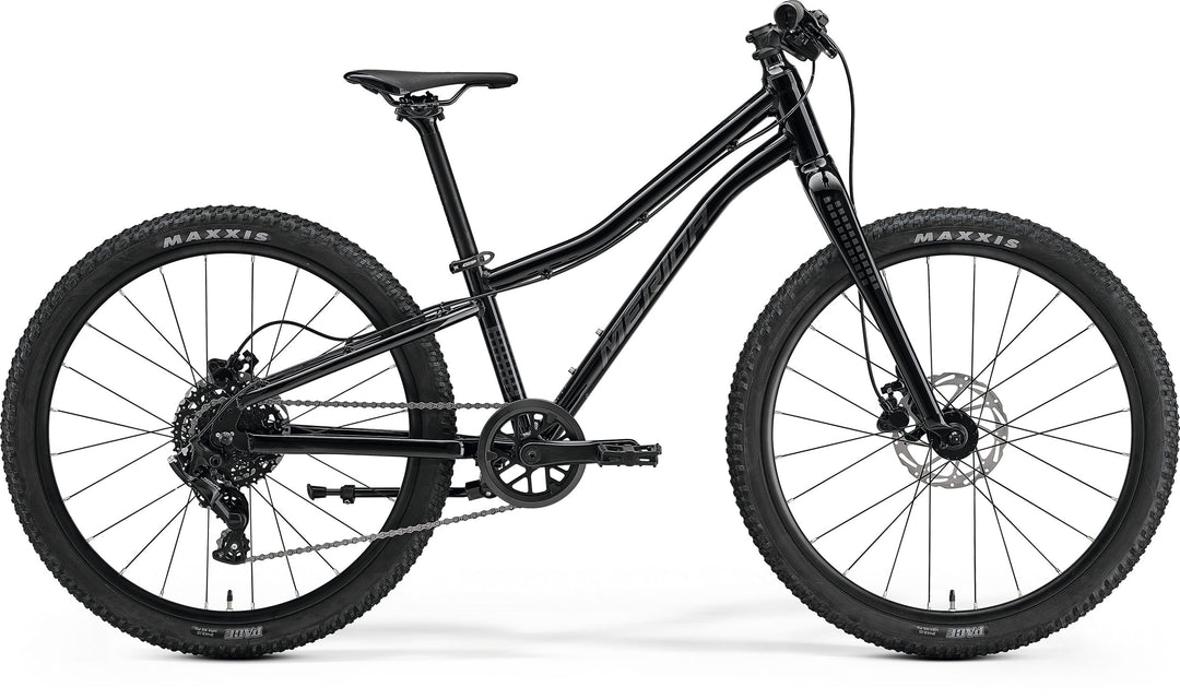 Merida Matts J. 24+ 2027 Kinder-Mountainbike in Black (Silver) mit 24-Zoll-Plus-Reifen und Scheibenbremsen