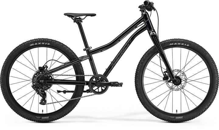 Merida Matts J. 24+ 2027 Kinder-Mountainbike in Black (Silver) mit 24-Zoll-Plus-Reifen und Scheibenbremsen
