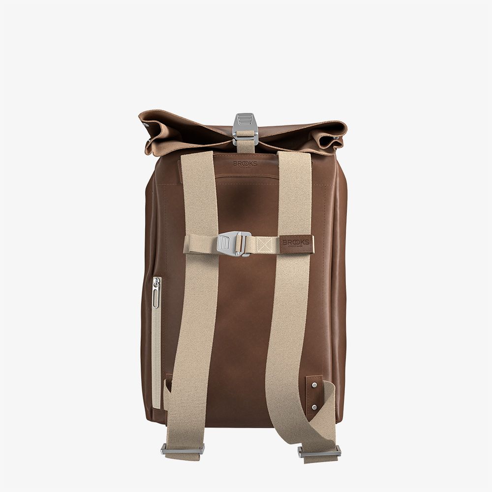 brooks england pickwick small perforated leather backpack Reflective the pockets and roll top system of this cycling backpack close toward your back Backpack Pickwick Reflective, Small |